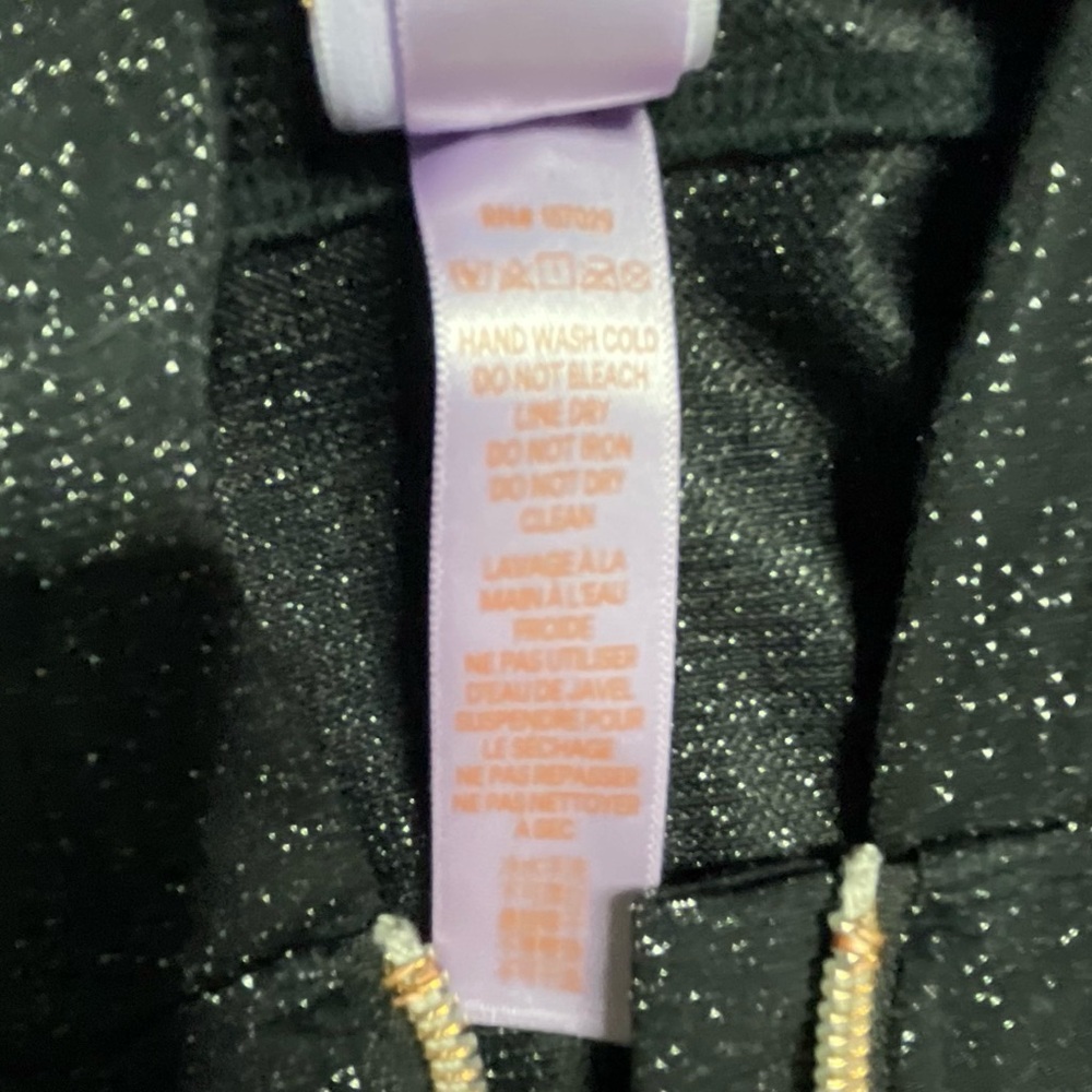 Savage x Fenty Jumpsuit Small Black Glitter Hooded Loungewear Zip Up Stretch - Picture 13 of 14